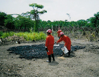 Contaminated soil in Indonesia